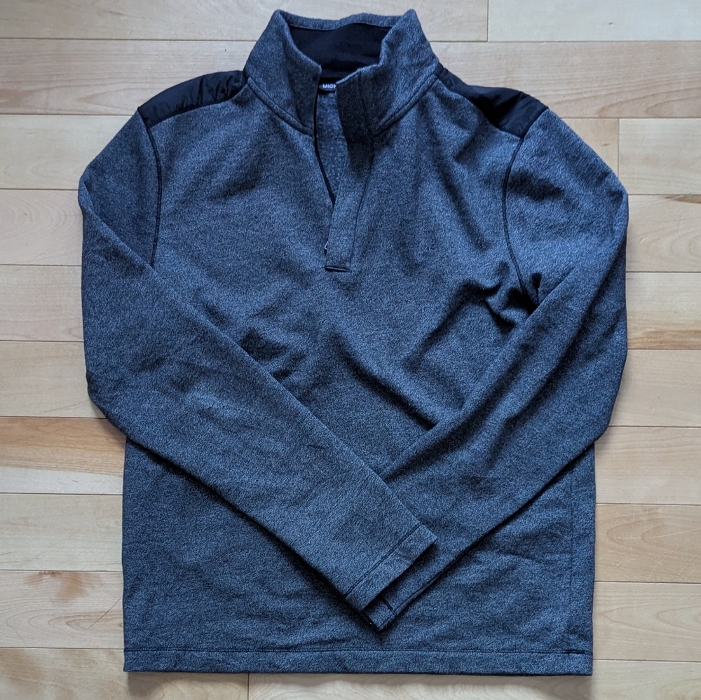 Michael Kors Charcoal Gray Quarter Zip-Up Sweater | Men’s Knit Cardigan